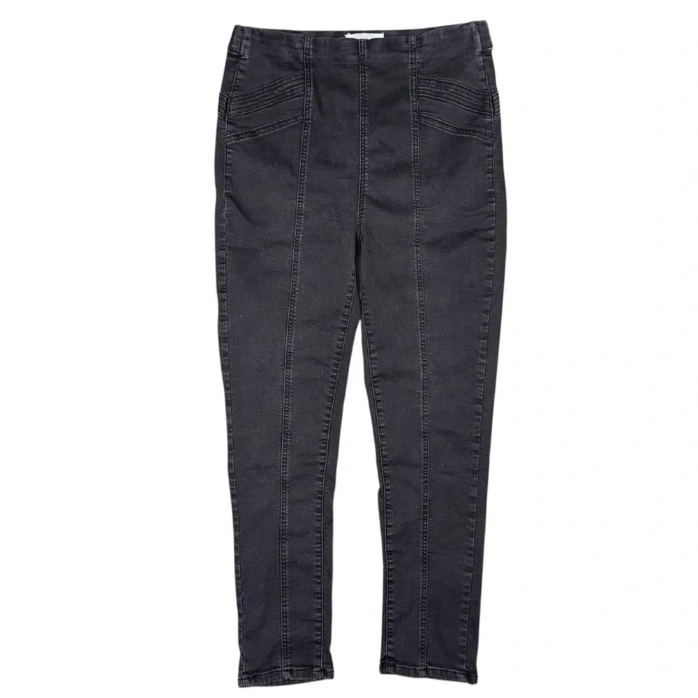 Free People We the Free Feel Alright Pull On Skinny Jeans Seamed Black Size 30